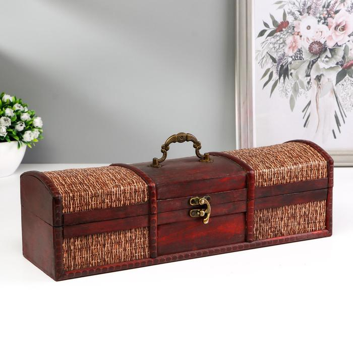 Шкатулка дерево под бутылку Шкатулка дерево под бутылку "Сундучок" 36х11х11 см