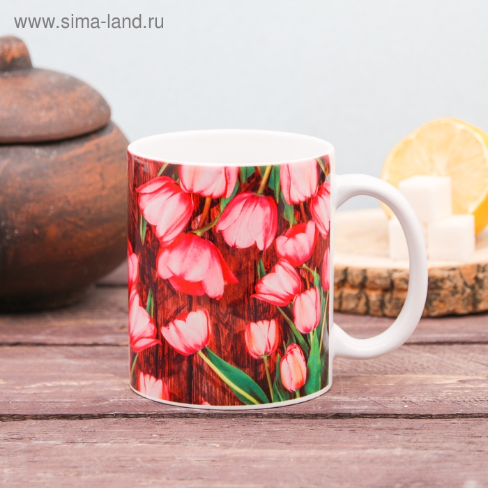 Кружка сублимация "Александра" цветы