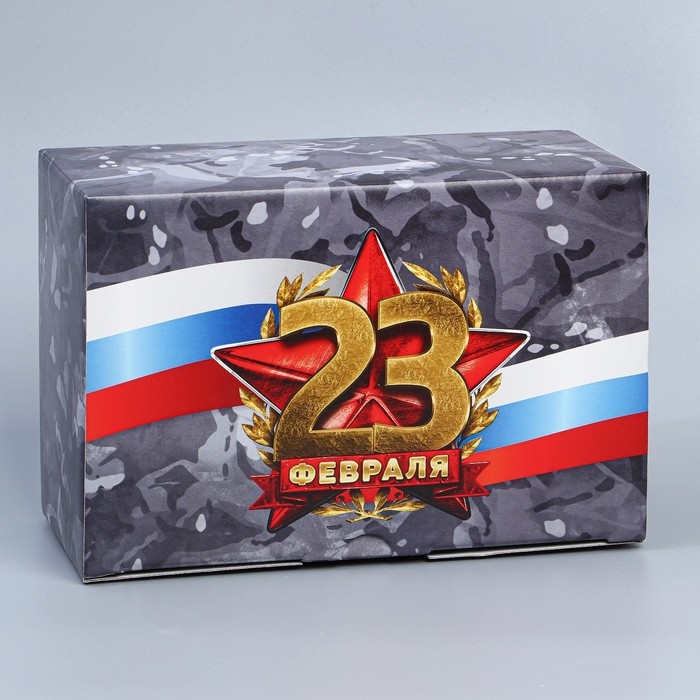 Коробка подарочная сборная, упаковка, «23 февраля», 22 х 15 х 10 см Коробка подарочная сборная, упаковка, «23 февраля», 22 х 15 х 10 см