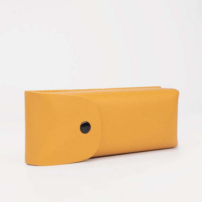 Футляр для очков на кнопке, длина 16 см, цвет жёлтый Футляр для очков на кнопке, длина 16 см, цвет жёлтый