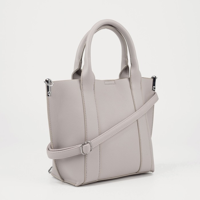 Сумка женская тоут на магните, цвет серый