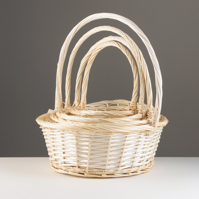 Набор корзин из 4 шт, D40xH16/44 см, D35xH14/39 см, D30xH12/34 см, D25xH10/30 см, выбеленный 1055519 Набор корзин из 4 шт, D40xH16/44 см, D35xH14/39 см, D30xH12/34 см, D25xH10/30 см, выбеленный 1055519