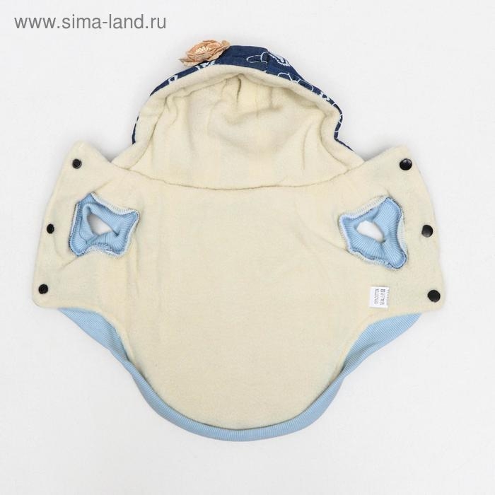 Куртка для собак с цветами, XXL (ДС 40 см, ОШ 35 см, ОГ 55 см), тёмно-синяя Куртка для собак с цветами, XXL (ДС 40 см, ОШ 35 см, ОГ 55 см), тёмно-синяя