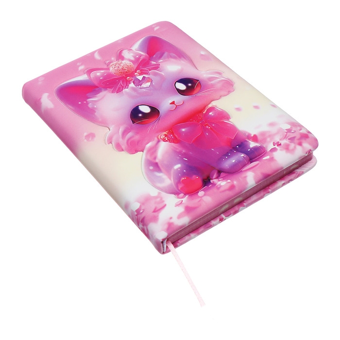 Записная книжка подарочная 96л,линия, цветной срез,обложка ПВХ 3D Кошка (17,7х12,4см) Записная книжка подарочная 96л,линия, цветной срез,обложка ПВХ 3D Кошка (17,7х12,4см)