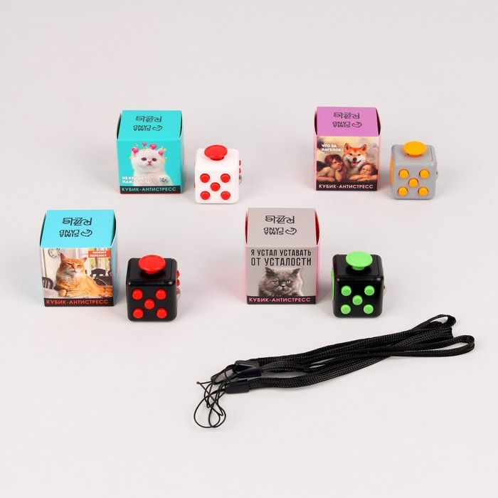 Фиджет кубик антистресс «Котики», МИКС, в шоубоксе