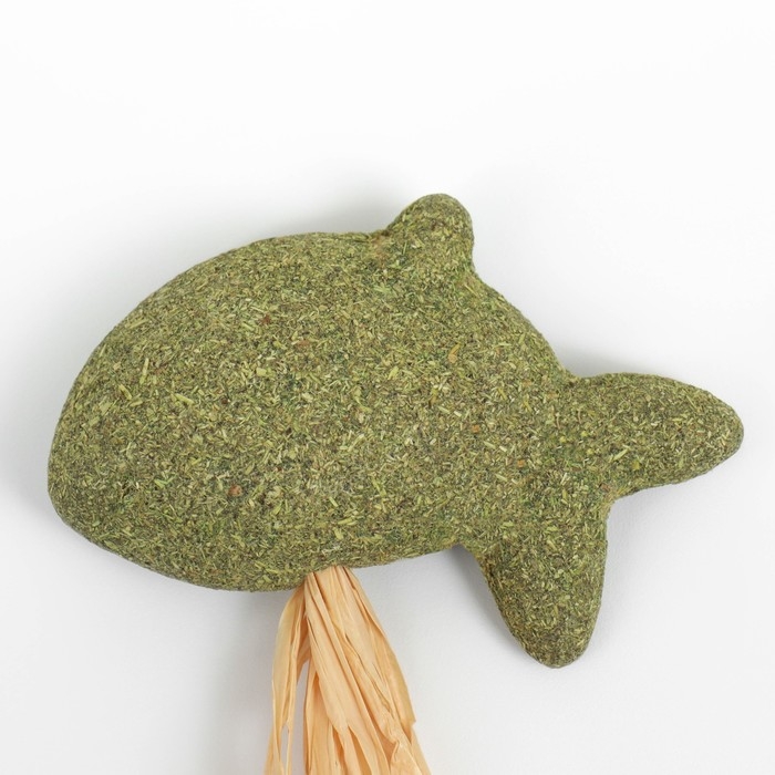 Игрушка для кошек из прессованной кошачьей мяты  Игрушка для кошек из прессованной кошачьей мяты "Дельфин", 7 см