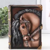 Фигурка (гипс) Книга Лошадь  Высота 21 см, ширина 7,5 см, длина 16,5 см, коричневый