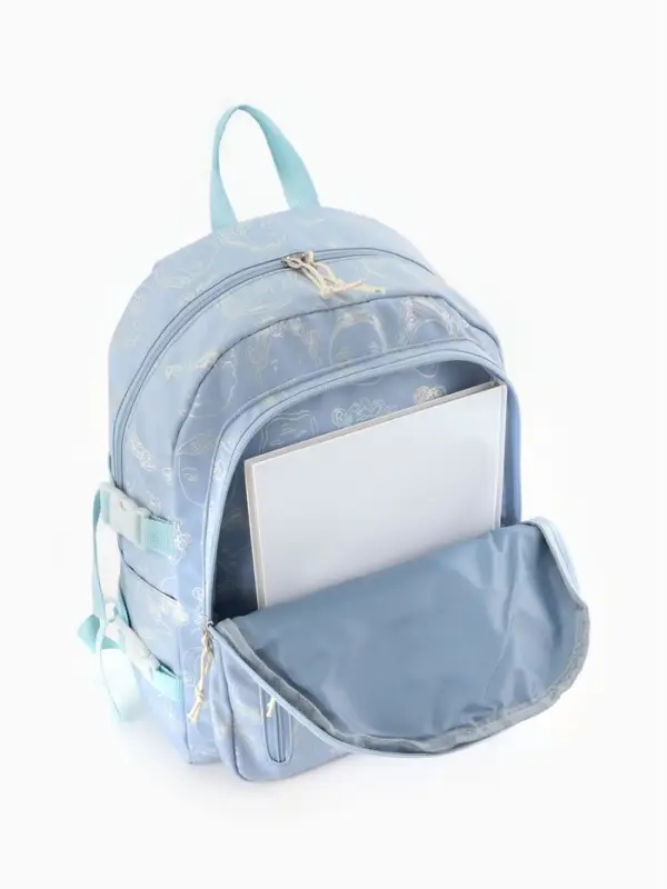 Рюкзак школьный на молнии, с отделами, карманами, размер 29&times;11&times;40 см, голубой