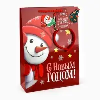 Пакет подарочный «Новогодняя сказка», с ободком, 31 × 11 × 40 см
