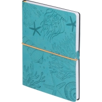 Блокнот А5 128л Attache Морская клетка,мягк.обл.,кожзам с блинт.тиснен 3146