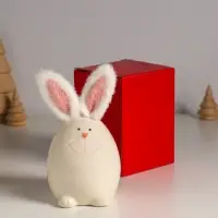 Сувенир керамика, текстиль "Зайчик в форме яйца" белый 7,2х7,2х12,5 см Сувенир керамика, текстиль "Зайчик в форме яйца" белый 7,2х7,2х12,5 см