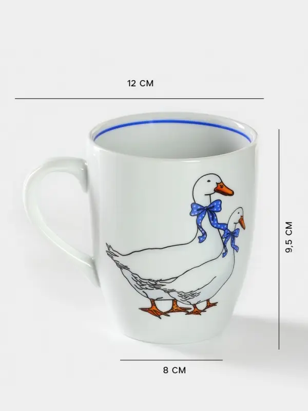 Кружка Добрушский завод &laquo;Гуси&raquo;, 300 мл, фарфор, белая