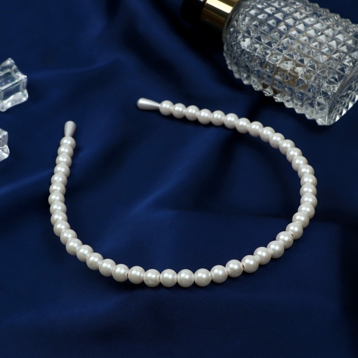 Ободок для волос Ободок для волос "Жемчужный рай" 0,7 см, белый