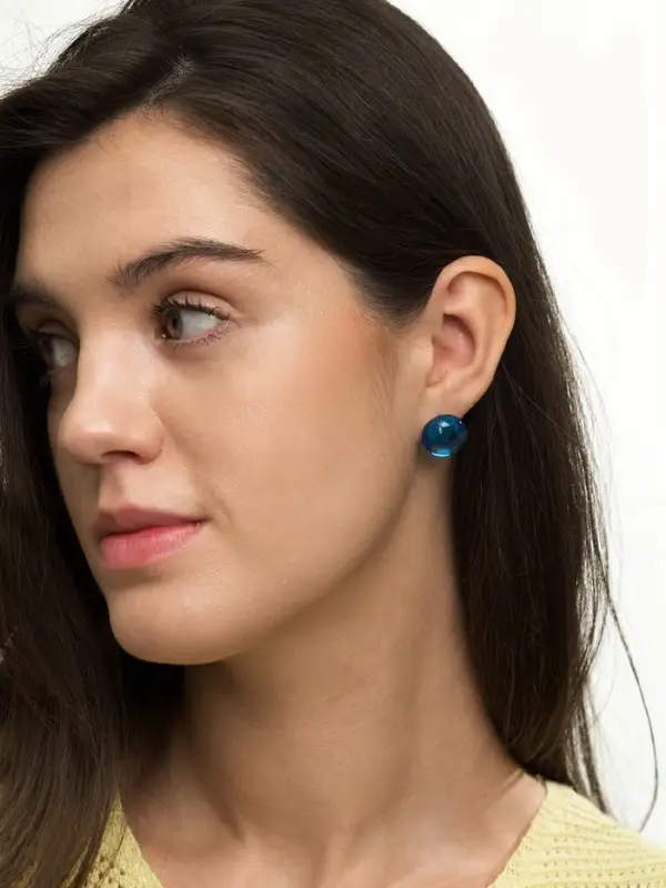 Серьги пластик &laquo;Монпансье. Круг&raquo;, 1.5 см, голубые