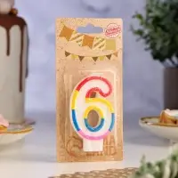 Свеча для торта «Цифра 6», 7 см