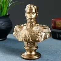 Бюст &laquo;Николай II&raquo;, фигурка гипс под бронзу, 6&times;14&times;6 см