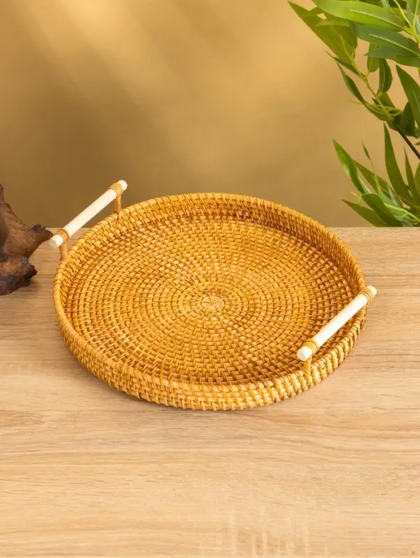 Поднос плетёный 28х28х3 см, ротанг Поднос плетёный 28х28х3 см, ротанг