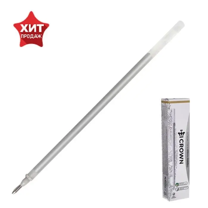 Стержень гелевый 0,7 мм, Crown Hi-Jell Metallic, 138 мм, чернила серебро металлик Стержень гелевый 0,7 мм, Crown Hi-Jell Metallic, 138 мм, чернила серебро металлик