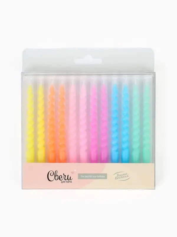 Свечи для торта «Яркие спирали», 0,7 х 8 см, 12 шт Свечи для торта «Яркие спирали», 0,7 х 8 см, 12 шт