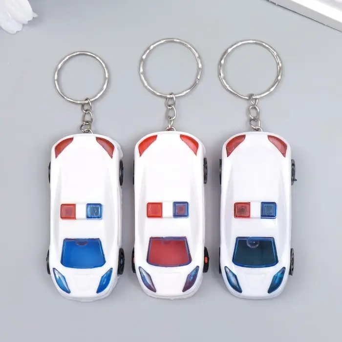 Фонарик брелок для ключей на кольце «Машина ГАИ», 3×6.5 см, МИКС Фонарик брелок для ключей на кольце «Машина ГАИ», 3×6.5 см, МИКС