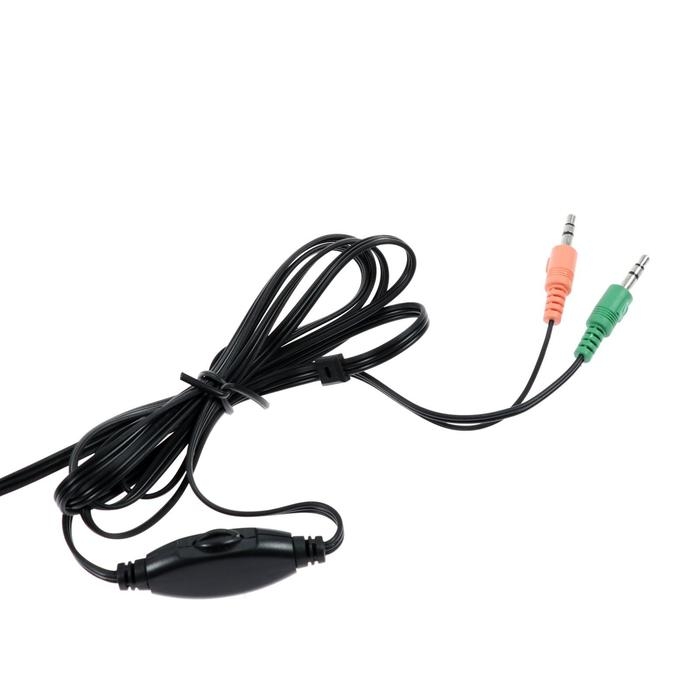 Наушники Ritmix RH-512M, компьютерные, микрофон, 105 дБ, 16 Ом, 3.5 мм, 1.8 м, черные