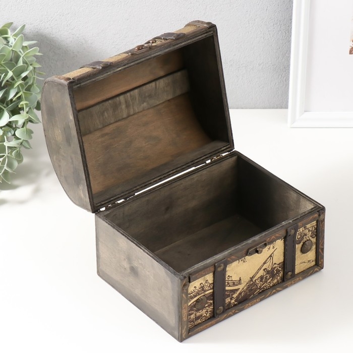 Шкатулка сундук дерево "Ярмарка" 20х15х15,5 см