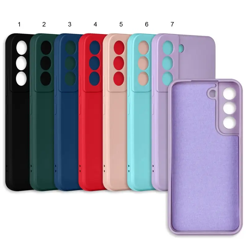 Чехол для Samsung S22 цветной силикон