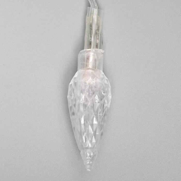 Гирлянда «Нить» 5 м с насадками «Шишки», IP20, прозрачная нить, 20 LED, свечение мульти (RG/RB), мигание, 220 В