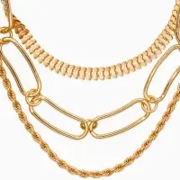 Цепь "Три вида" железо, 30/32/40см, цвет золото