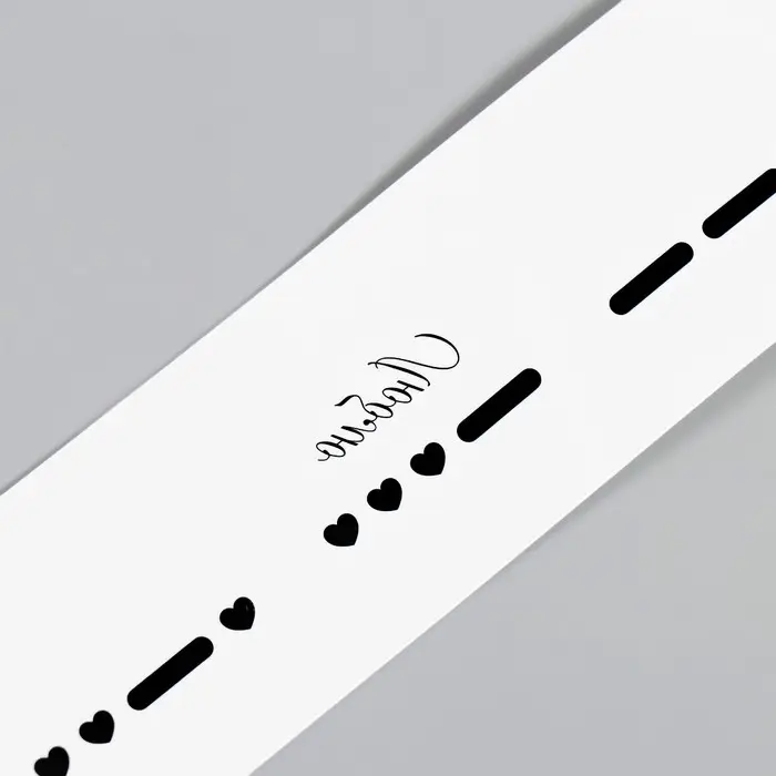 Переводная тату на тело чёрная «Браслет. Люблю. Азбука Морзе», 20×3 см Переводная тату на тело чёрная «Браслет. Люблю. Азбука Морзе», 20×3 см