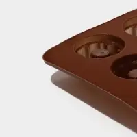 Форма для конфет и шоколада &laquo;Дольче&raquo;, силикон, 20&times;11&times;1.8 см, 15 ячеек, коричневая