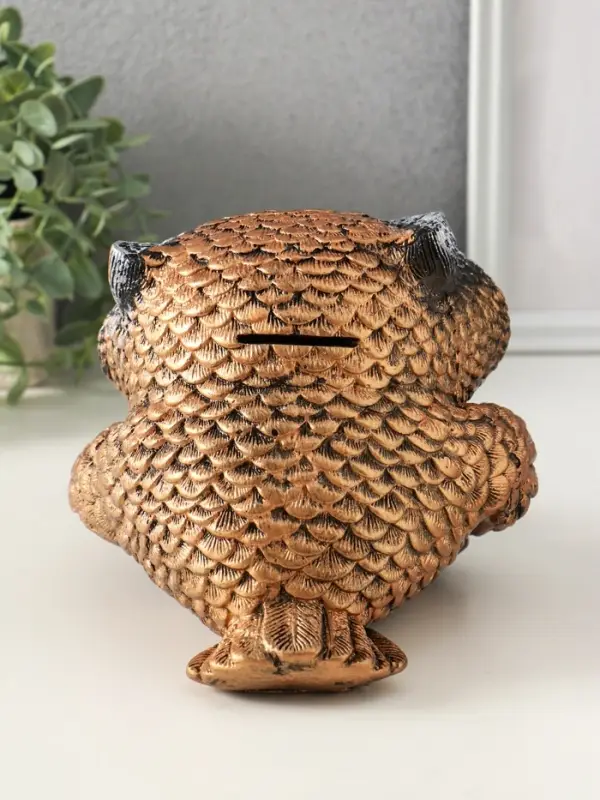 Копилка Копилка "Сова с чашкой" 15х18 см, бронза с серебром