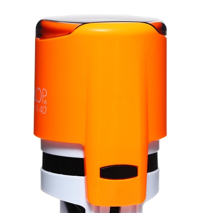 Оснастка для круглой печати автоматическая COLOP Printer R40, диаметр 41.5 мм, с крышкой, корпус оранжевый неон