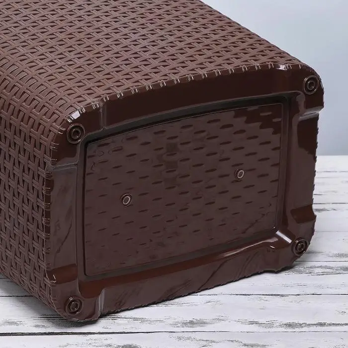 Корзина бельевая &laquo;Ротанг&raquo;, 60 л, 34.6&times;44.5&times;56 см, с крышкой, коричневая