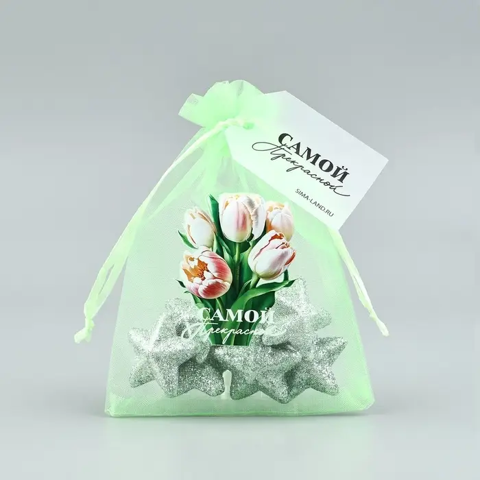 Мешочек подарочный из фатина с термонаклейкой «Самой прекрасной», 11 х 16 см +/- 1.5 см Мешочек подарочный из фатина с термонаклейкой «Самой прекрасной», 11 х 16 см +/- 1.5 см