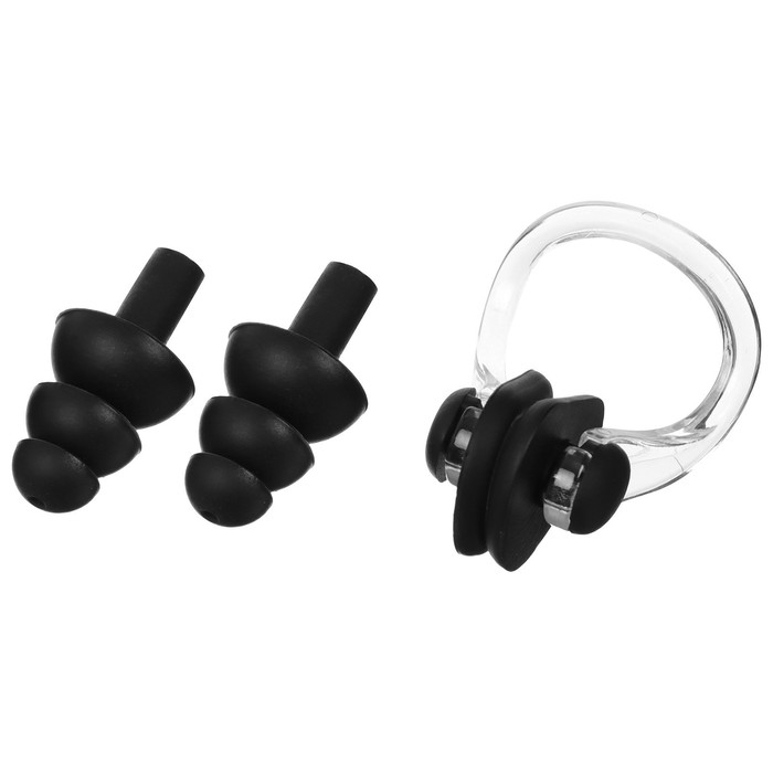 Набор для плавания ONLYTOP «Машина»: зажим для носа, беруши, цвет чёрный Набор для плавания ONLYTOP «Машина»: зажим для носа, беруши, цвет чёрный