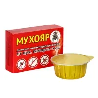 Дымовая инсектицидная шашка Мухояр от мух, комаров и ос, 50 г