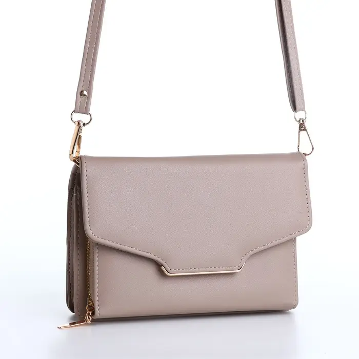 Сумка женская мессенджер на магнитах, 20&times;4&times;13 см, серая