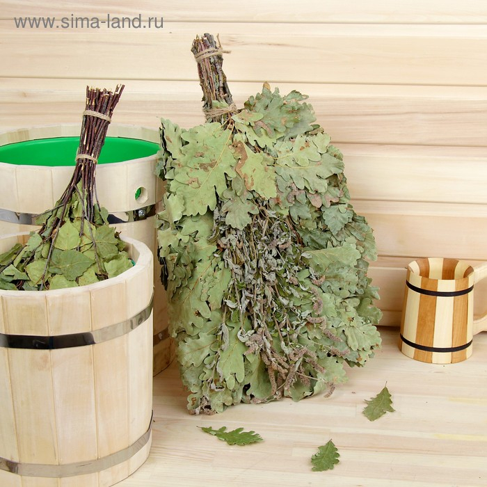 Веник для бани дубовый, 55 см с мятой Веник для бани дубовый, 55 см с мятой