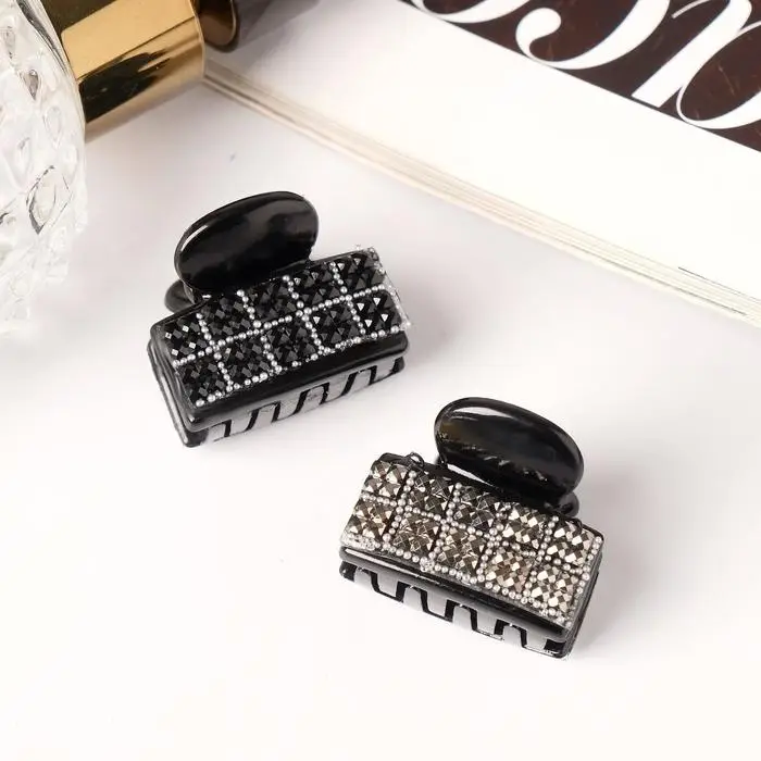 Крабик для волос «Пересвет», квадратики, 2.5 см, МИКС