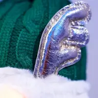 Фигура текстиль «Гном лосяш в зелёном» 33×12×18 см, 1 LED, от батареек AG13×3, свечение тёплое белое