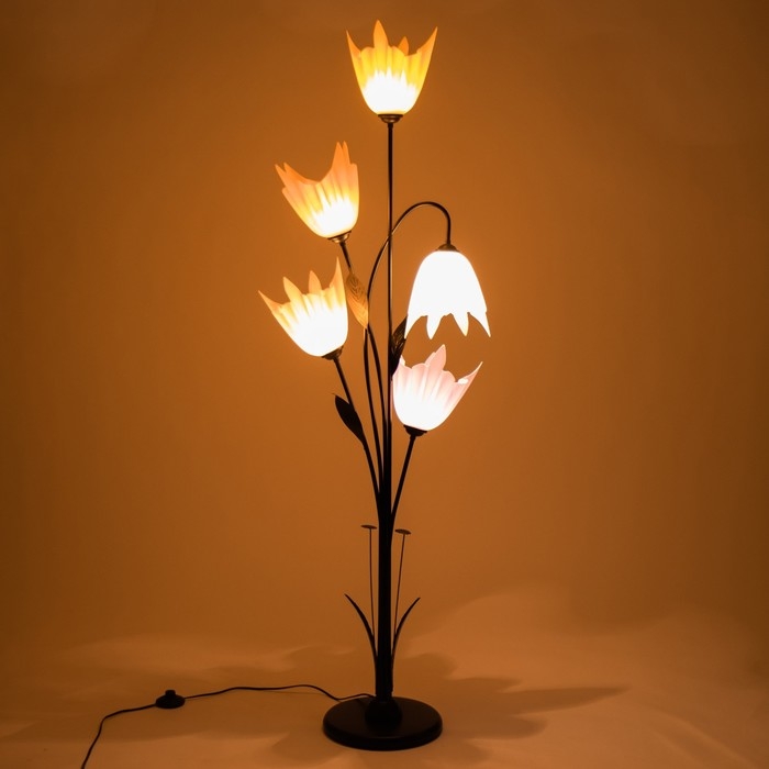 Торшер  Торшер "Аделла" 5хЕ27 15Вт черный h.145 см