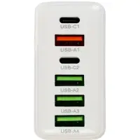 Сетевое зарядное устройство Luazon ZY-21, 4 USB, 2 Type-C, 3 А, белое