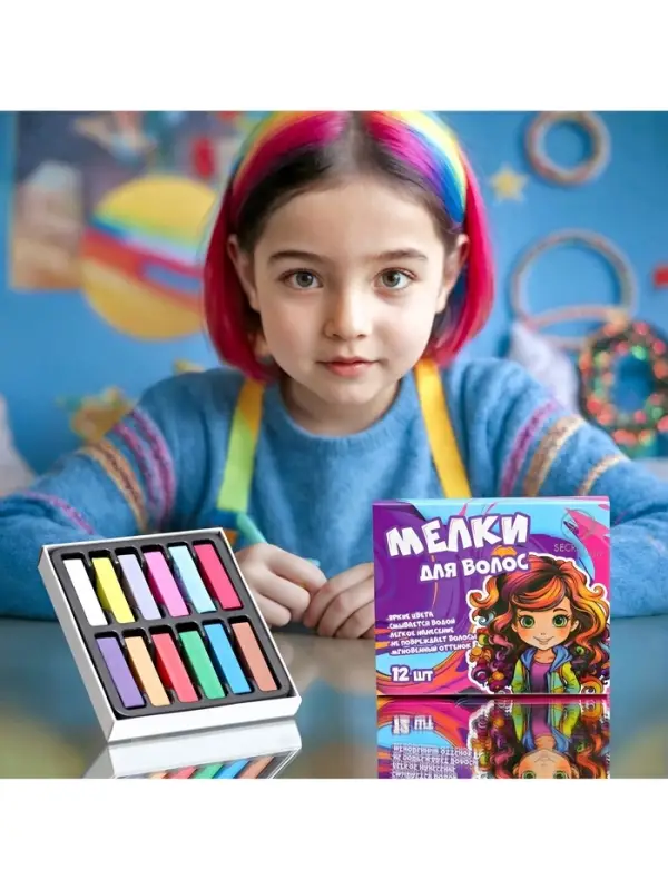 Мелки для волос, 12 шт.