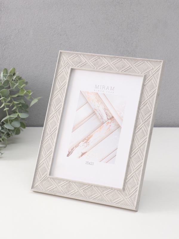 Фоторамка пластик Фоторамка пластик "МИРАМ" 15х21 см, серый