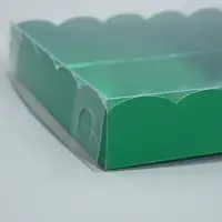 Коробка для печенья, кондитерская упаковка с PVC крышкой, «Зеленая», 15 х 15 х 3 см