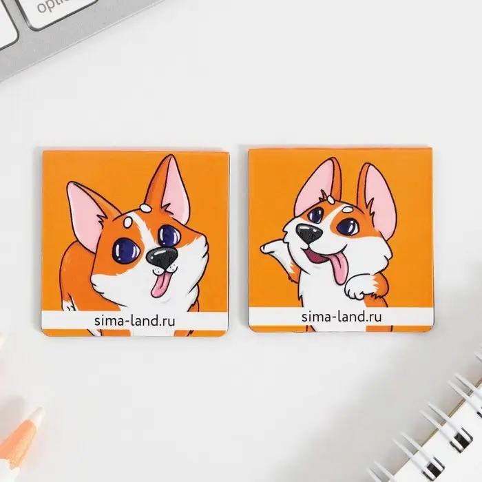 Закладки магнитные для книг, 2 шт «Корги» Закладки магнитные для книг, 2 шт «Корги»