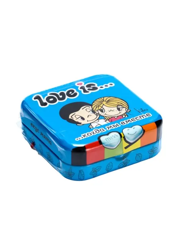 LOVE IS освежающие конфеты в форме сердца со вкусом  мяты  12х12х20 г