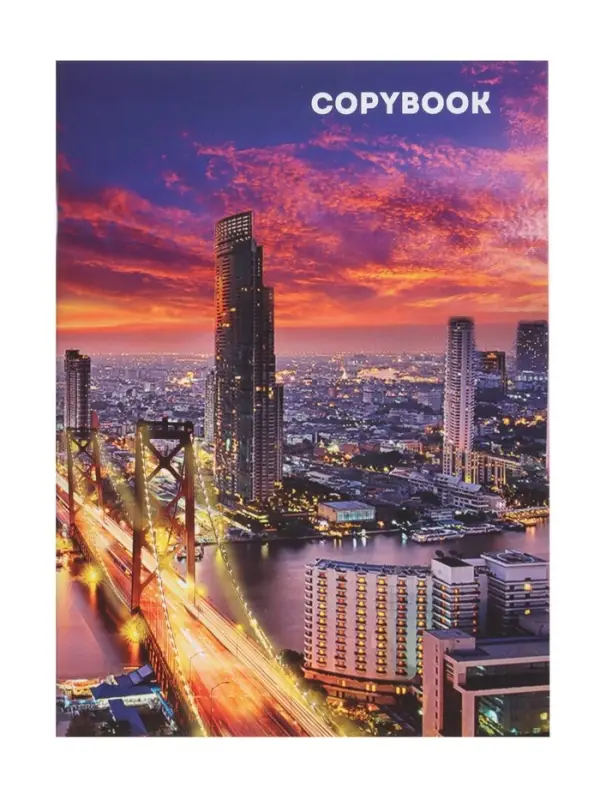 Тетрадь А4, 48 листов в клетку &laquo;Город&raquo;, серые листы