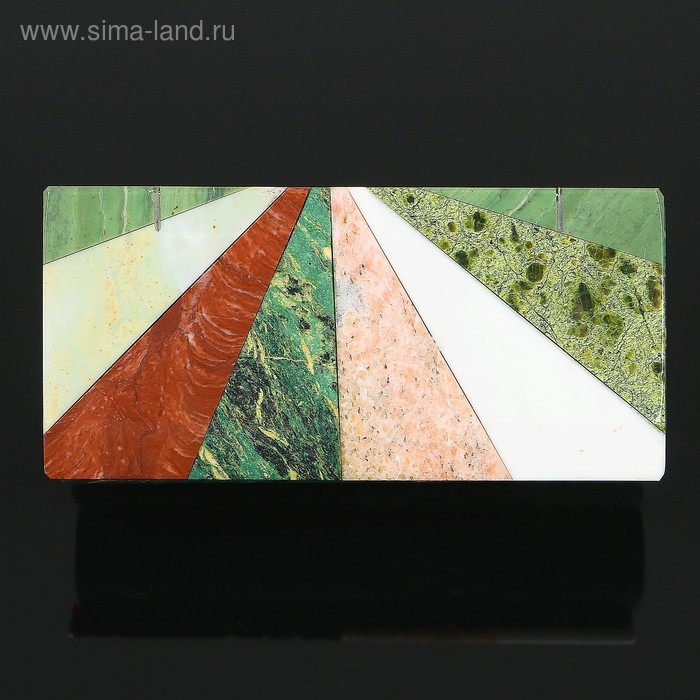 Ларец Ларец "Мозайка" 15х7х5,5 см, змеевик, креноид, лемезит, офиокальцит, мрамор